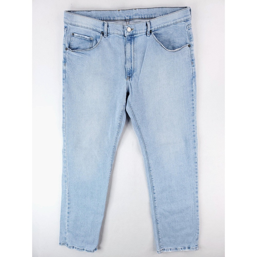 Mott & Bow Jeans Mens 38x32 Light Blue Denim Slim Fit Stretch Hube Wash 5-Pocket